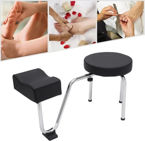 Miniatura 8 de Taburete portátil para pedicura, altura ajustable, negro, para spa, salón de belleza, estudio