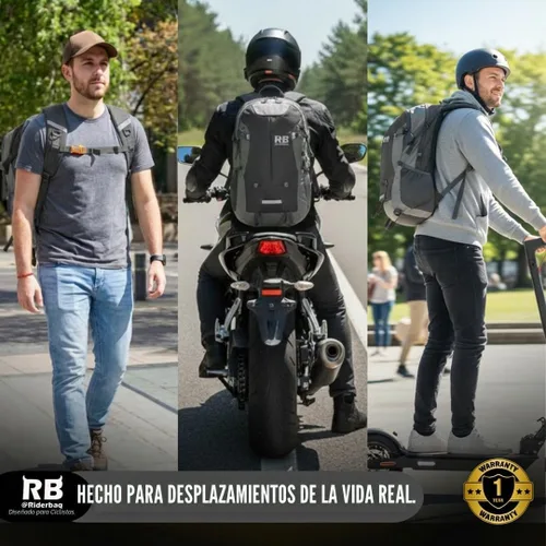 Miniatura 5 de Mochila reflectante para motocicleta – Bolsa EDC de alta visibilidad para motociclistas, desplazamiento nocturno, viaje, equipaje con compartimento