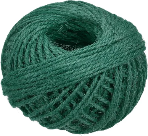 Miniatura 15 de MECCANIXITY Cuerda de yute de 164 pies de 0.079 in, cuerda de yute, cuerda de yute natural, verde para manualidades, jardinería, agrupamiento