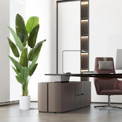 Miniatura 4 de Árbol Artificial de 6.6 Pies de Seda Ave del Paraíso Grande Plantas Falsas Grandes en Maceta Plantas de Piso de Seda Sintética Altas para Decoración