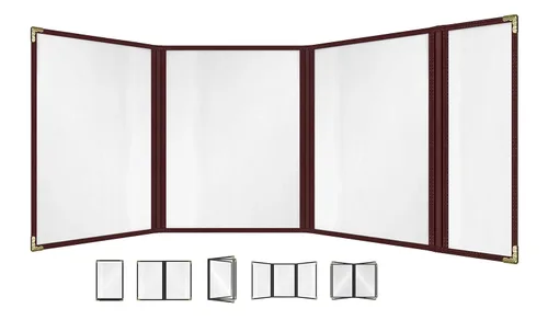 Miniatura 21 de Goodsmart - Fundas para menú de restaurante, paquete de 25 unidades, color negro, 2 vistas, soportes para menú de carga superior, cubiertas