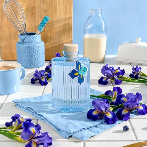 Miniatura 7 de COCORRÍNA Difusor de junco, difusor de flores con aroma a iris azul, 6.09 onzas líquidas, 8 cañas, fragancia para el hogar de larga duración