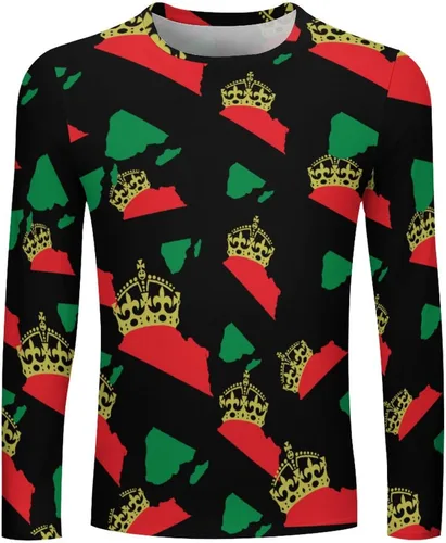 Miniatura 2 de African American Pride Men's T-Shirt Long Sleeve Tees Pullover Graphic Tops Hooded Sweatshirt