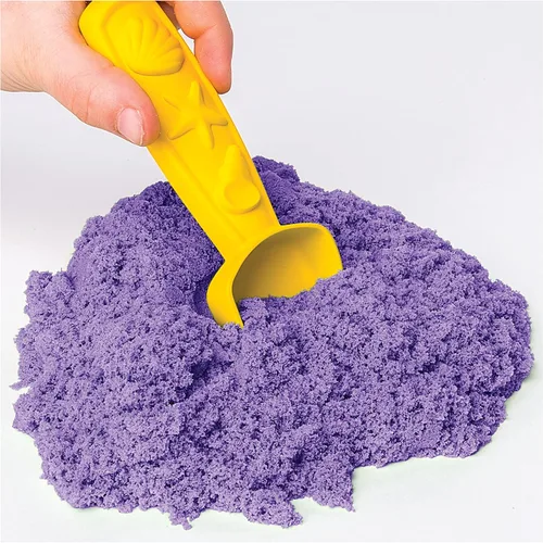 Miniatura 5 de Kinetic Sand, caja de arena con 1 libra de arena morada y 3 moldes, para edades de 3 y más Morado