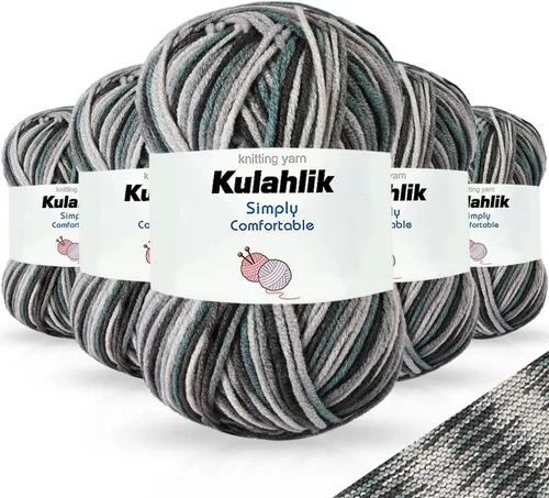 Miniatura 71 de 50g (1x50g) Hilo Acrílico para Crochet y Tejido, Hilo Degradado Colorido, 1 Rollo de Madejas, Hilo Acrílico Multicolor, Perfecto para Proyectos