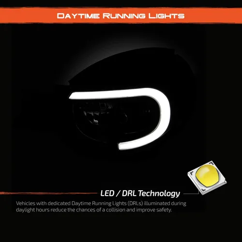 Miniatura 4 de AKKON - Para Subaru Impreza Outback 2002 2003/RS/TS/WRX (tipo halógeno) LED DRL Negro Faros Par