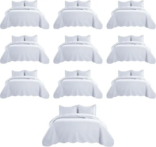 Miniatura 11 de MOONLIGHT20015 Paquete de 8 Colchas Tamaño King para Cama (106" x 96") - Venta al Por Mayor para Hoteles, Dormitorios de Huéspedes y Airbnbs - Gris