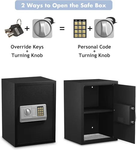 Miniatura 2 de Caja de seguridad grande, de cierre y abertura con teclado electrónico digital, ideal para guardar joyas, arma o dinero, de Safstar
