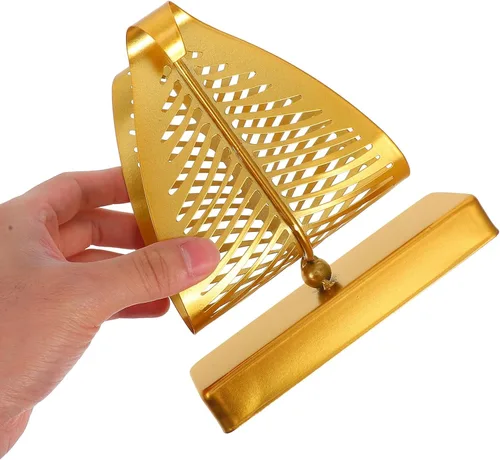 Miniatura 9 de ARTIBETTER Rustic Metal Napkin Holder Large Leaf Design Standing Tissue Dispenser with Gold Base for Kitchen Dining Table Farmhouse Decor