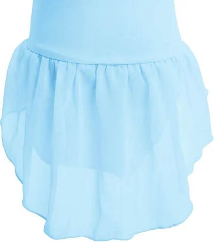 Miniatura 6 de OBEEII Vestido de ballet de manga corta para niña y niña con falda alta y falda de leotardo bailarina de gimnasia