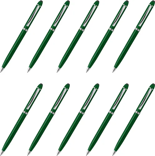 Miniatura 14 de DISCOUNT PROMOS Twist Action - Juego de 10 bolígrafos de plástico para el trabajo, bolígrafos geniales para escribir, tinta negra, color negro