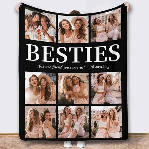 Miniatura 12 de Mantas de fotos, 5 fotos, mantas y mantas personalizadas, manta de fotos personalizada, regalos para familiares, amigos, hombres, mujeres y niños