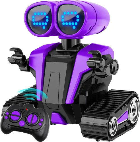 Miniatura 7 de MindPal - Robots juguetes para niños y niñas con demostración automática, robots para niños, robot de control remoto recargable con ojos LED Azul