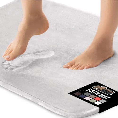 Miniatura 23 de GORILLA GRIP Alfombras de Baño de Espuma Viscoelástica, Tapetes de Baño de Terciopelo Suave y Absorbente, Puntos Duraderos en la Parte Inferior