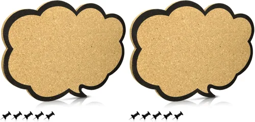 Miniatura 8 de Navaris Tablero de anuncios de corcho – Diseño de burbuja de pensamiento de 11 x 17 pulgadas, incluye 5 pines – Tablero de anuncios de mensajes