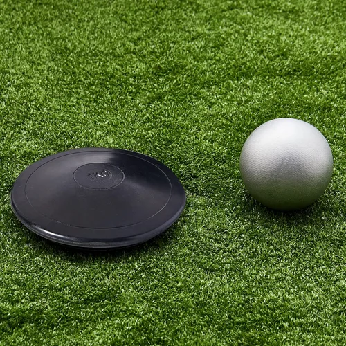 Miniatura 7 de Deekin 2 piezas de disco de lanzamiento de goma para bala de color negro para lanzamientos de práctica al aire libre en pista y campo escolar