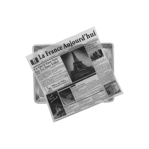 Miniatura 3 de G.E.T. 4-TF1600 - Forro de papel de periódico francés de 12 x 12 pulgadas, blanco seguro para alimentos, contenedor de delicatessen, molino