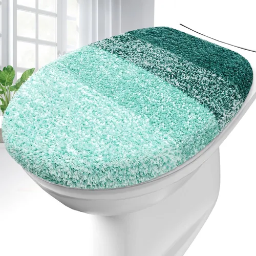 Miniatura 17 de OLANLY Funda de Asiento de Inodoro de Microfibra Suave para Baño, Fundas Lavables a Máquina, 17.5x15 Pulgadas, con Soporte de Goma que se Mantiene