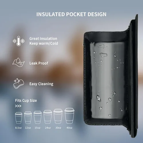 Miniatura 3 de Portavasos para equipaje de viaje, soporte para taza de equipaje, maleta de mano gratis, para bebidas, café, botellas, aperitivos (Jet)