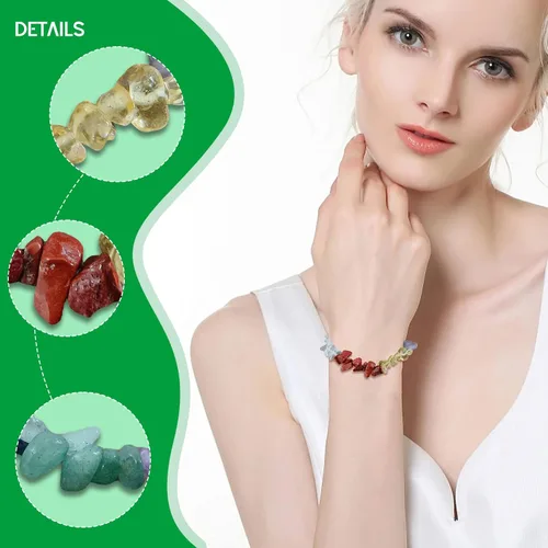 Miniatura 9 de Natural Gemstone Bracelets, Natural Crystal Chip Bead Bracelet, Natural Gemstone Chakra Crystal Healing Stretch Bracelets, Jewelry Accessories