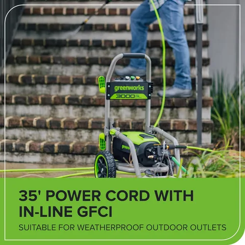Miniatura 11 de Greenworks Lavadora a presión eléctrica Pro sin escobillas de 3000 PSI (certificado CSA) 2.0 GPM Max / 1.1 GPM