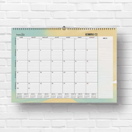 Calendario mensual de escritorio 2023 | HappyMots | 12.6x18.5 in | 16 meses - desde septiembre de 2022 a diciembre de 2023 | Espacio para escribir y