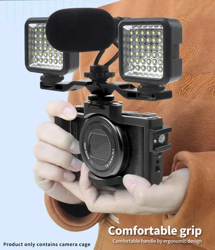Miniatura 7 de ZV1 - Kit de jaula para cámara compatible con soporte de extensión estabilizador Sony ZV1 Video DSLR (jaula con mango + clip)