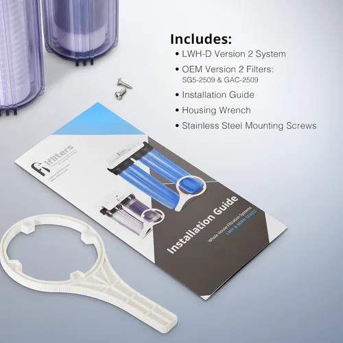 Miniatura 3 de Sistema de filtro de 2 etapas para toda la casa para agua de ciudad y pozo (GEN2/V2) elimina contaminantes, sedimentos, productos químicos, cloro