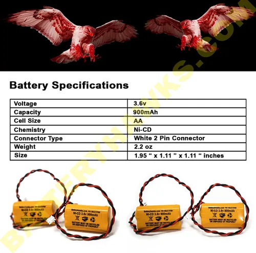 Miniatura 5 de AA900MAH 6200-RP 3.6v 900mAh Reemplazo de batería Señal de salida Luz de emergencia NiCad 6200RP OSA230 253799 LEDR-1