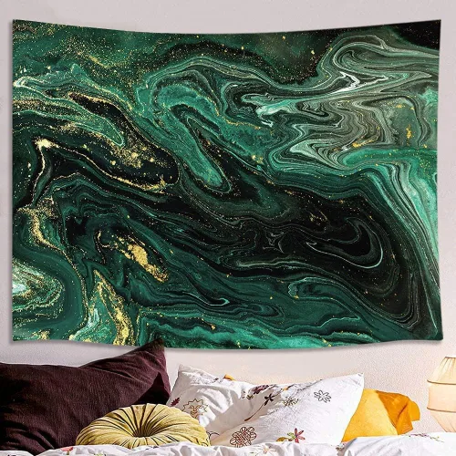 Miniatura 4 de Tapiz de mármol para colgar en la pared para dormitorio, sala de estar, decoración de dormitorio, textura de océano verde, 40 x 30 pulgadas