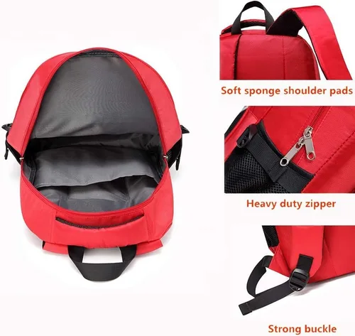 Miniatura 7 de Bolsa de primeros auxilios vacía roja bolsa médica de emergencia para primeros auxilios, mochilas de trauma con múltiples bolsillos para viajes, rojo
