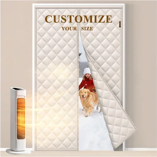 Miniatura 17 de MAGZO Cortina aislante para puerta corrediza de vidrio para invierno, 72 x 80 pulgadas, relleno Oxford mejorado con algodón grueso, kit de Gris