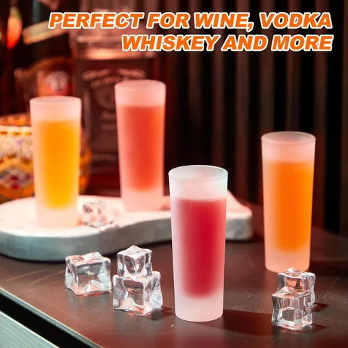 Miniatura 6 de Hsei 1 Pc Sublimation Frosted Shot Glasses 3 oz Shot Glasses Sublimation Blanks Personalized Glass Cups with Heavy Base for Wine Beer Vodka Whiskey