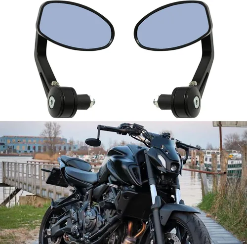 Miniatura 9 de Espejos universales negros para motocicleta, espejos laterales de barra compatibles con Honda, Scooter, Suzuki, Yamaha, Kawasaki, Victory, Harley
