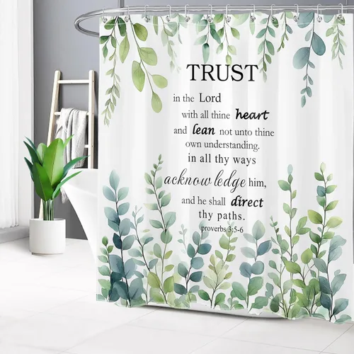 Miniatura 40 de HVEST Cortina de ducha geométrica rosa con ganchos, cortina de ducha moderna geométrica abstracta gris y blanco para baño, 72 x 72 pulgadas, juego