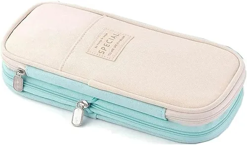 Miniatura 11 de Arnuixty Estuche de almacenamiento grande para lápices, bolsa para bolígrafos con cremallera, organizador de gran capacidad para oficina, caja