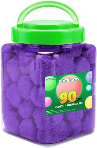 Miniatura 18 de Eppingwin 90 PCS Pompones Multicolores, Pompones Suaves de 1.5 Pulgadas para Manualidades, Colores Surtidos Pompones Grandes para Artes