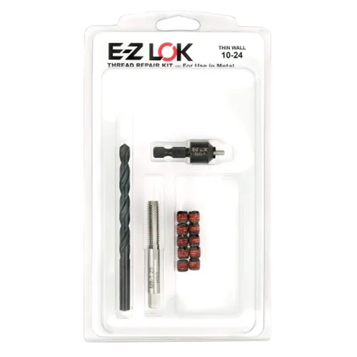 Miniatura 25 de E-Z LOK EZ-329-8 Kit de reparación de roscas para insertos roscados de acero al carbono metálico 1/2-13 y herramientas de instalación