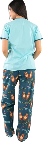 Miniatura 2 de Lazy One Conjunto de pijama para mujer, manga corta con bonitos estampados, ajuste relajado
