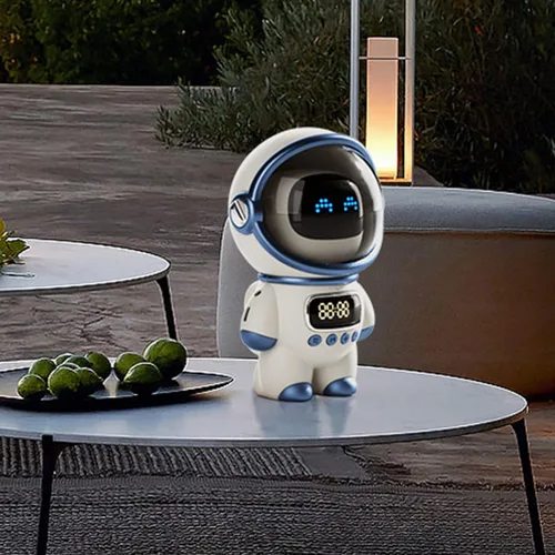 Miniatura 2 de Garosa Reloj despertador, inteligente con luz nocturna, reloj digital para entusiastas del espacio, color blanco