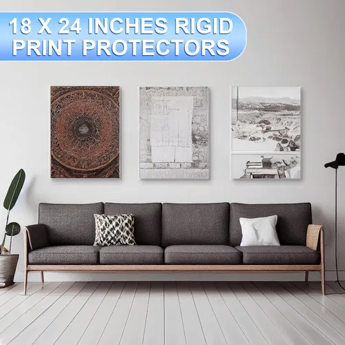 Miniatura 7 de Sherr 2 piezas protectores rígidos para impresión de 18 x 24 pulgadas, protectores de láminas de plástico duro transparente, fundas para póster