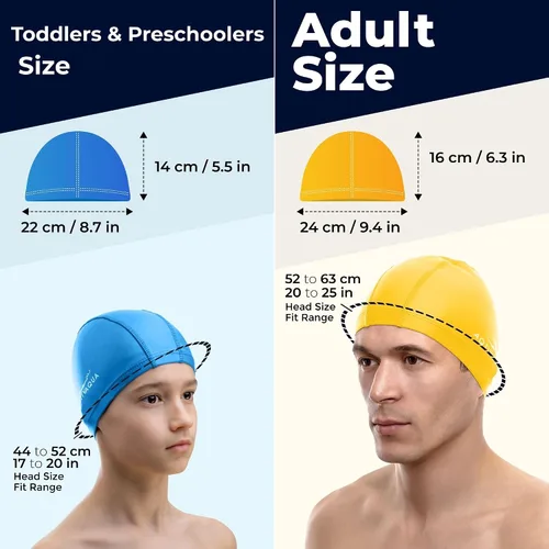 Miniatura 4 de Gorro de natación de Spandex con capa protectora/ Gorro de natación cómodo para mujeres, hombres, adultos y niños Plata - Tamaño adulto
