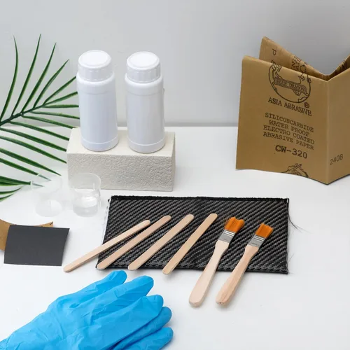 Miniatura 6 de Teenyyou Kit de reparación de fibra de carbono de 15 piezas con tela de fibra de carbono 3k 220g de trama de sarga, endurecedor de resina epoxi