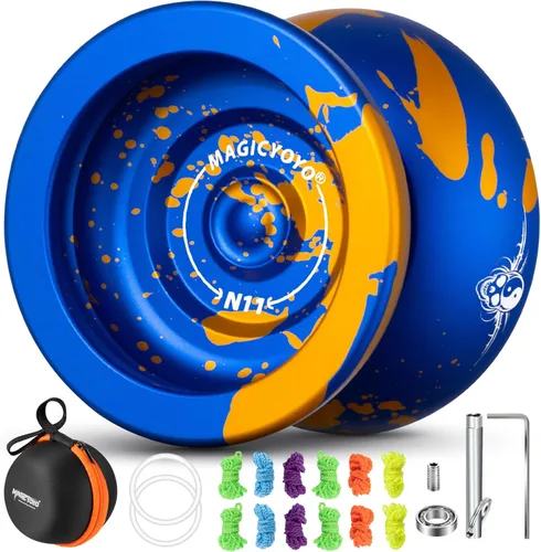 Miniatura 15 de MAGICYOYO Paquete de Regalo de 2 Yoyos - Yoyo Sensible K2 de Cristal y Yoyo Metálico No Sensible N11, Yoyo de Doble Propósito para Niños y Adultos