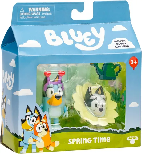 Miniatura 8 de Paquete de 2 figuras articuladas de juguete de carreras de Bluey Baby, juguetes de personajes con Chilli y bebé en cuna accesorio, figuras de acción