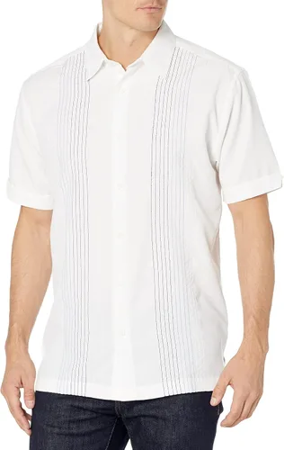 Miniatura 4 de Cubavera Men's Striped Panel Dobby Short Sleeve Button-Down Shirt (Size Small-5x Big & Tall)