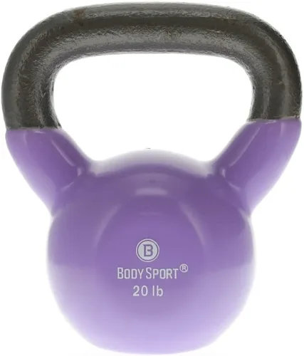Miniatura 11 de Body Sport Pesas rusas de hierro con revestimiento de vinilo – Pesa rusa para levantamiento de pesas – Pesa rusa de entrenamiento de fuerza