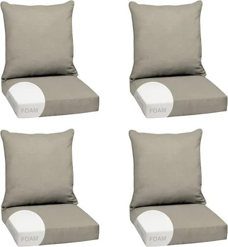 Miniatura 44 de Arden Outdoor Deep Seat Cushion Set, 24 x 24 pulgadas, Cojín para patio resistente al clima, a la lluvia y a la decoloración para silla, sofá y sofá