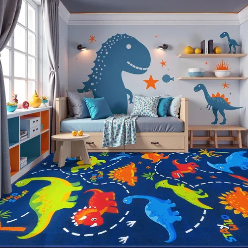 Miniatura 8 de STARUIA Alfombra negra con video gamer para habitación de niños, pequeña alfombra lavable de 3 x 5 pies para dormitorio de niños, alfombra suave