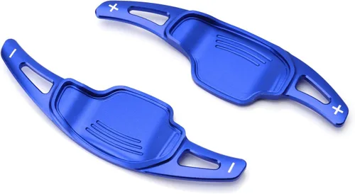 Miniatura 9 de iJDMTOY Extensiones de palanca de cambios de paleta de aluminio CNC azul más grandes compatibles con Chevy Camaro 2012-15, Cadillac CT6 XT5 2016-19